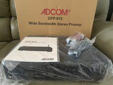 Current Adcom 565SE amp and GFP 915 preamp demo new war...