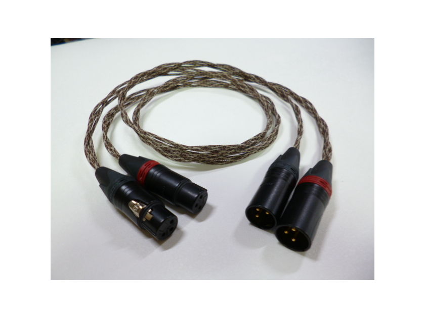 Schmitt Custom Audio Cables WE Solid 24g Black Gold 3 pin XLR Cables .5 meter 1pr