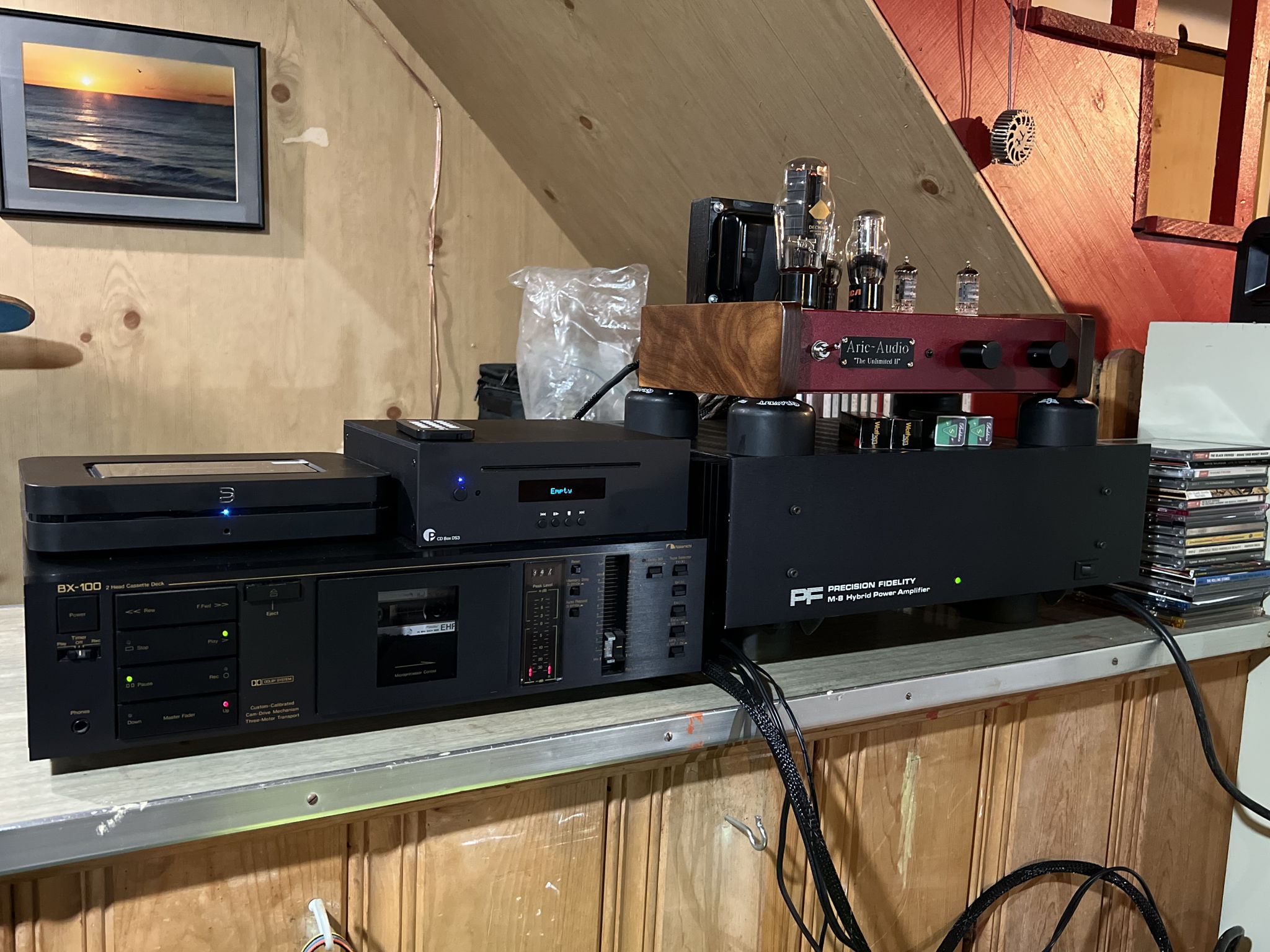 I've given away the Nakamichi deck and the Sanyo table