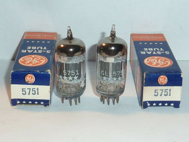 1956 GE 5751 5 Star Triple Mica Tubes - Matched Pair, T...