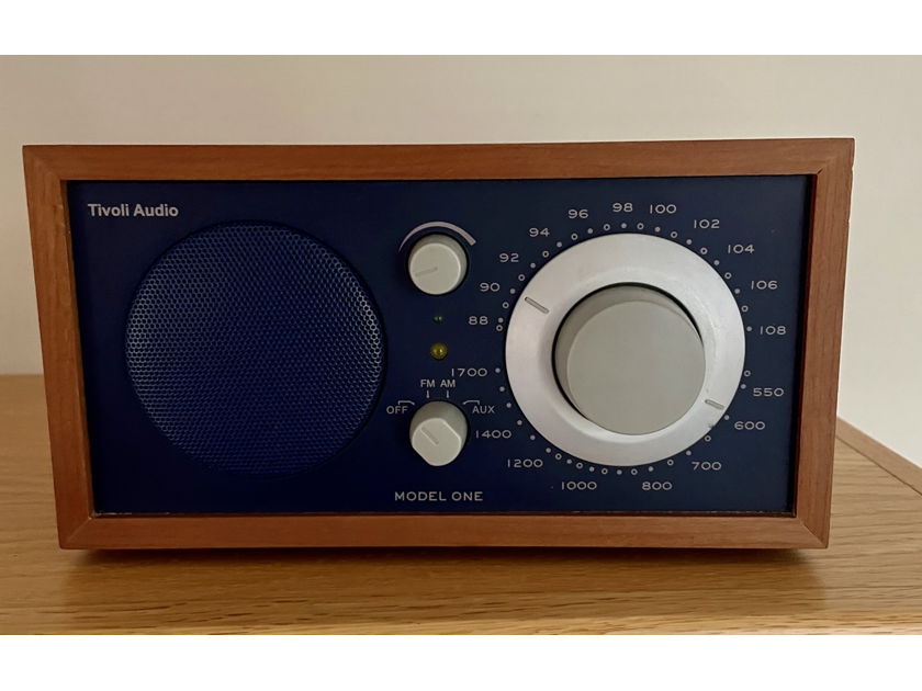 Tivoli Audio Henry Kloss Model One AM/FM Desktop Radio Walnut Navy, AC Cord, Antenna