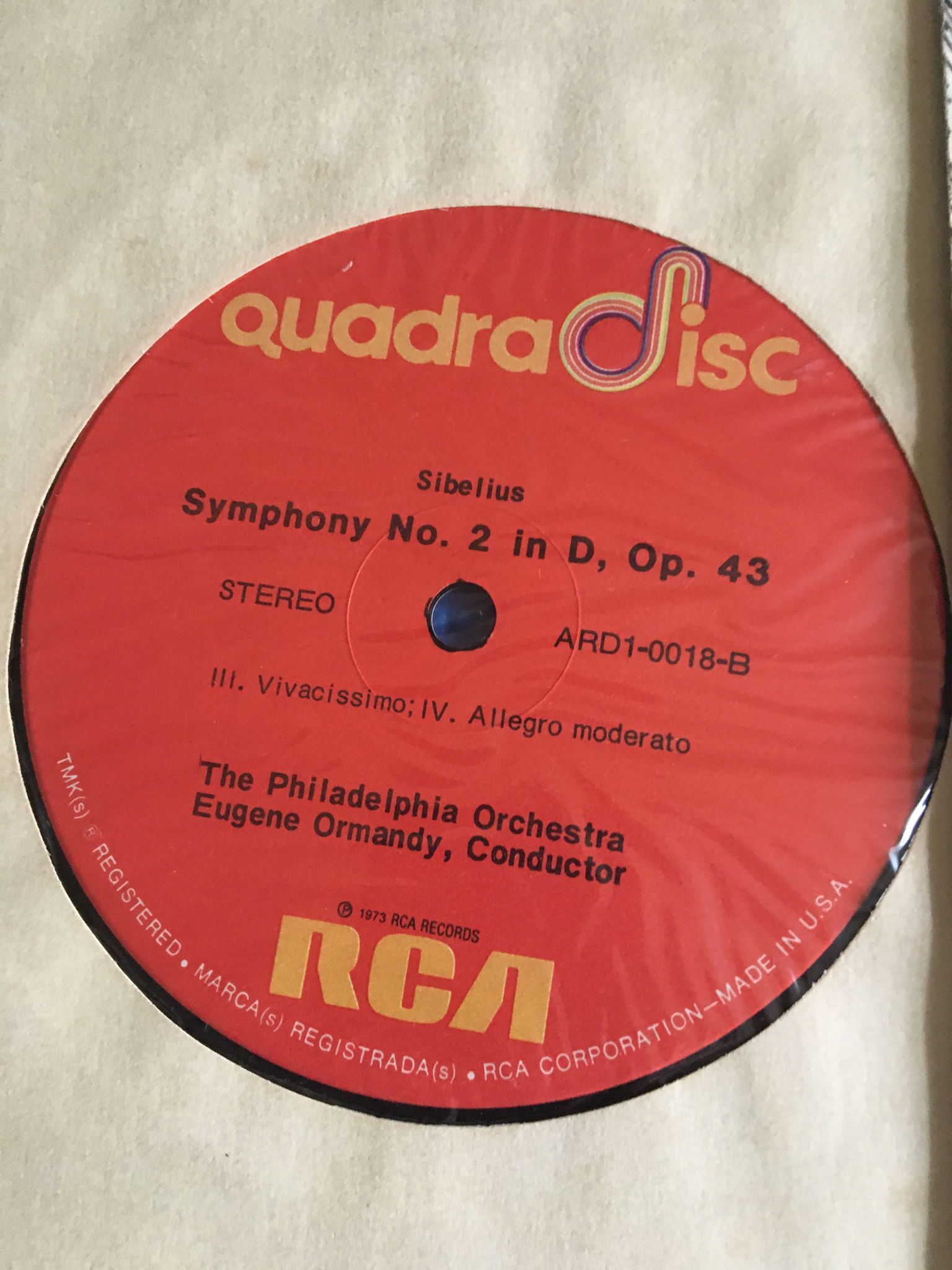 Quadra disc Eugene Ormandy Philadelphia orchestra  Sibe... 3