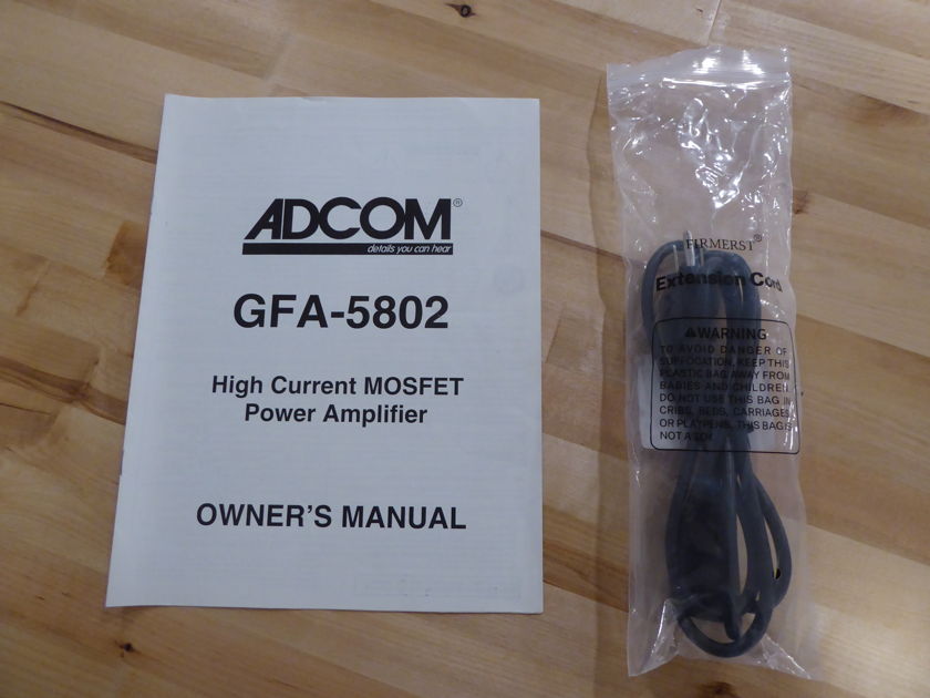 Adcom GFA-5802 300 Watt/Channel Stereo Amplifier in Great Condition