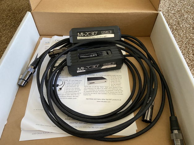 MIT MI-2C3D Level 2 XLR 3 meter pair For Sale | Audiogon