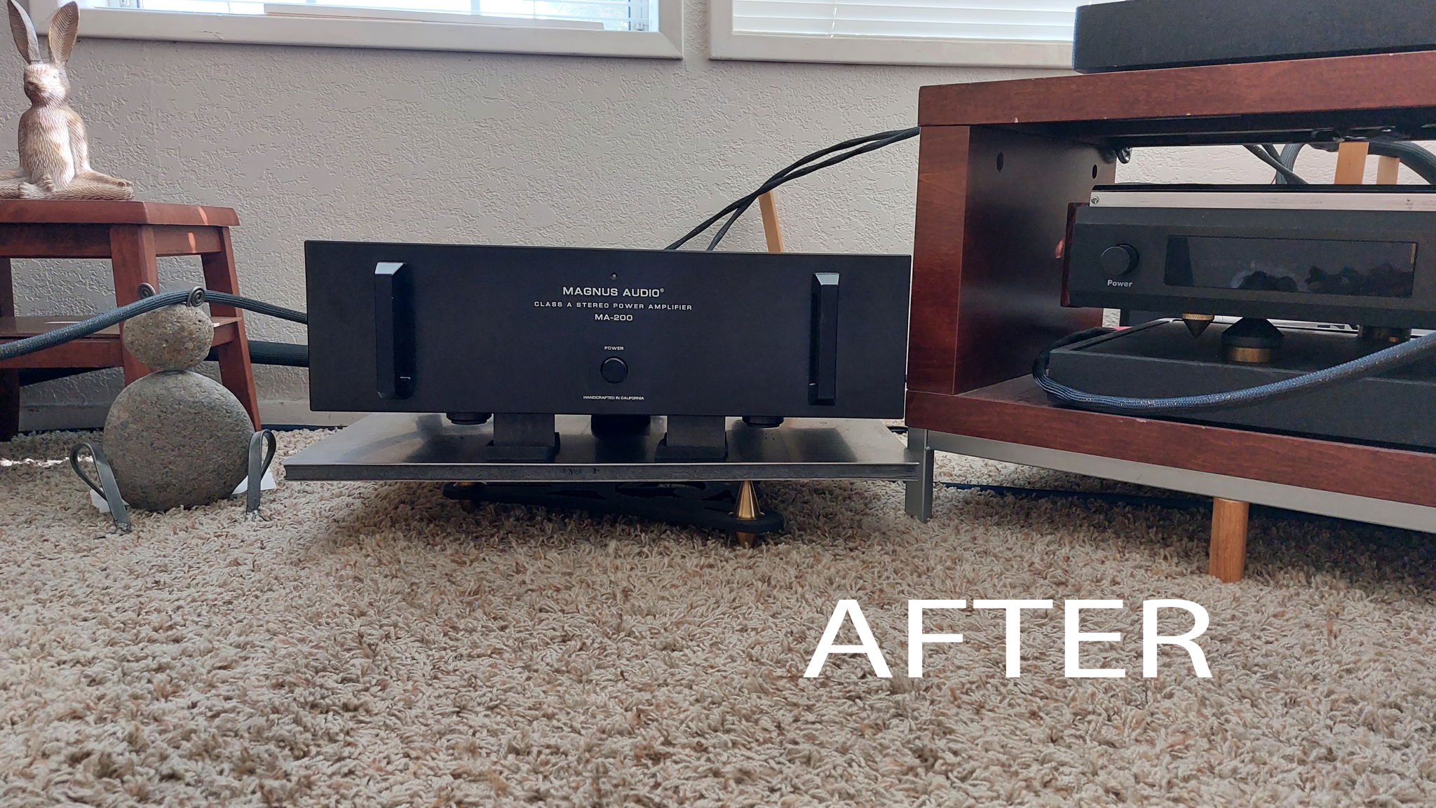 AFTER: SS Amp relocated to one side of rack.