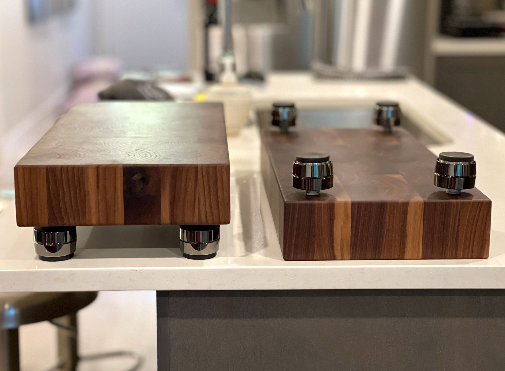 Walnut Butcher Block Amp Stands With GAIA 2 feet