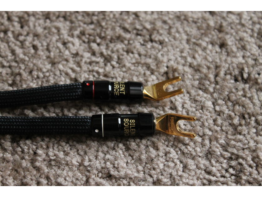 Silent Source Signature Silver Speaker Cable (Gold Heads), 8', Stereo Pair