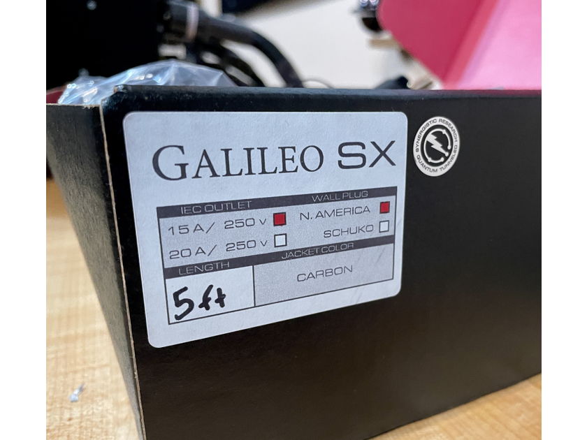 Synergistic Research Galileo SX in Carbon 5' 15 amp Power Cord in box