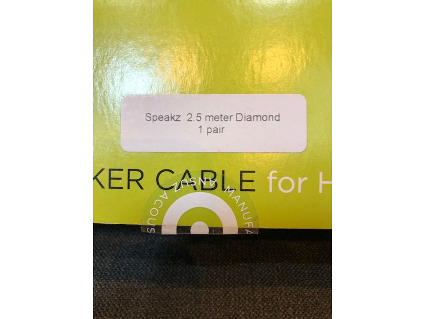 Ansuz Acoustics Speakz Diamond Speaker cables, 2.5 M