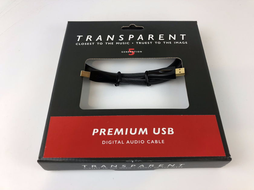 Transparent Audio Premium USB Digital Audio Cable, PRUSB-1, 1M, New in Box