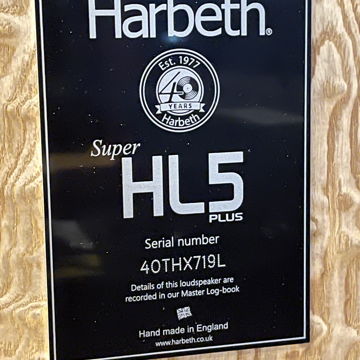 Harbeth Super HL5 Plus 40TH Anniversary Edition, MINT!