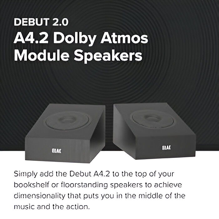 ELAC Debut A4.2 Atmos Module Speaker in Black Finish 2