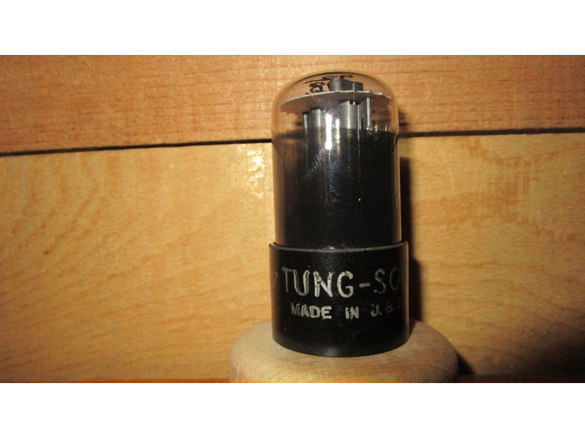 2 premium matched  tungsol black glass round plate 6sn7gt tubes