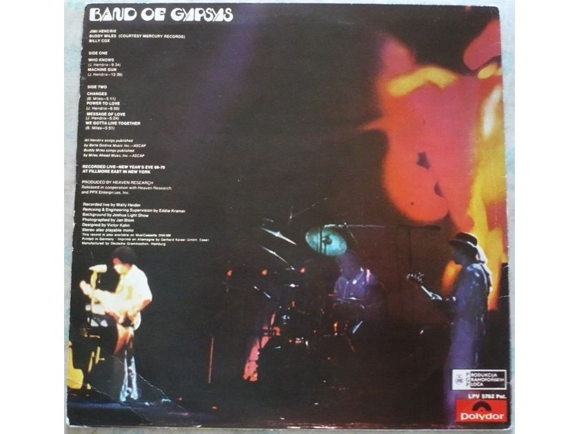 Jimi Hendrix - Band Of Gypsys 1970. PGP RTB, 1973. LPV 5762 Pol. Yugoslavia.
