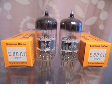 SIEMENS E88CC/6922 MATCHED PAIR OF GOLD PIN GERMAN VINT...