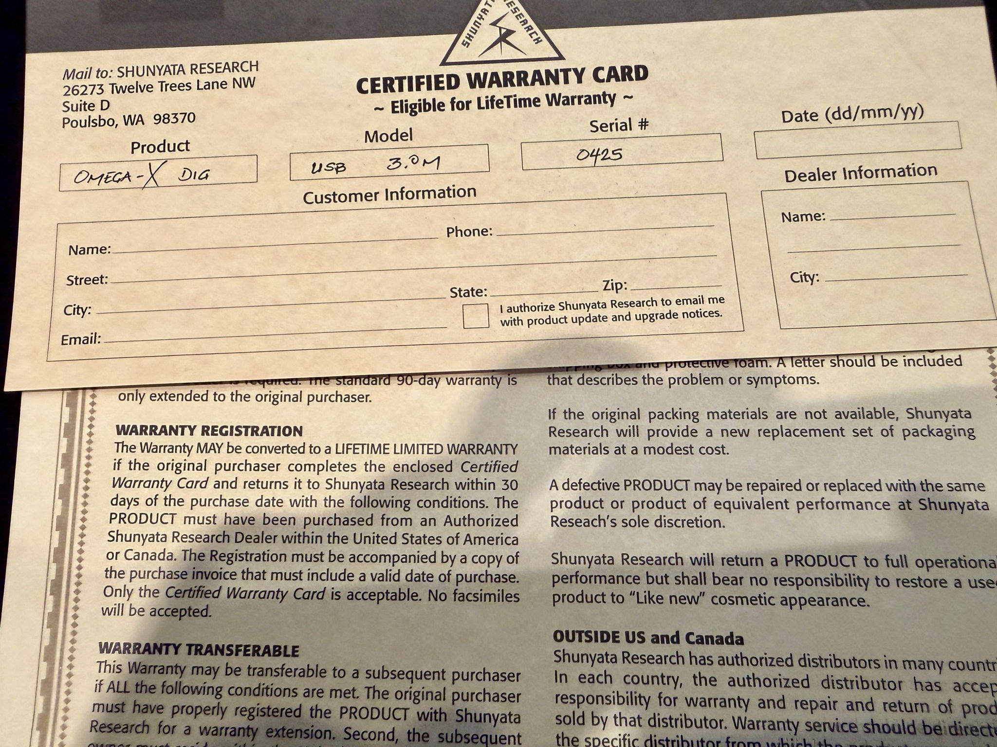 Shunyata Research Omega X USB Cable (3.0m) 4