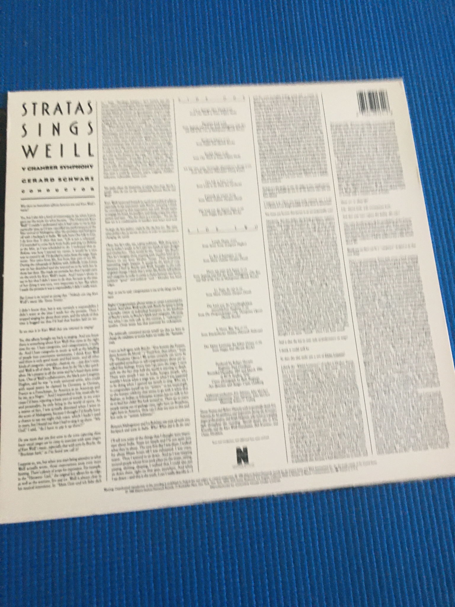 Stratas sings Weill Y Chamber symphony  Gerard Schwarz ... 3