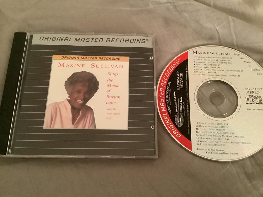 Maxine Sullivan MFSL Audiophile Compact Disc  Sings The Music Of Burton Lane