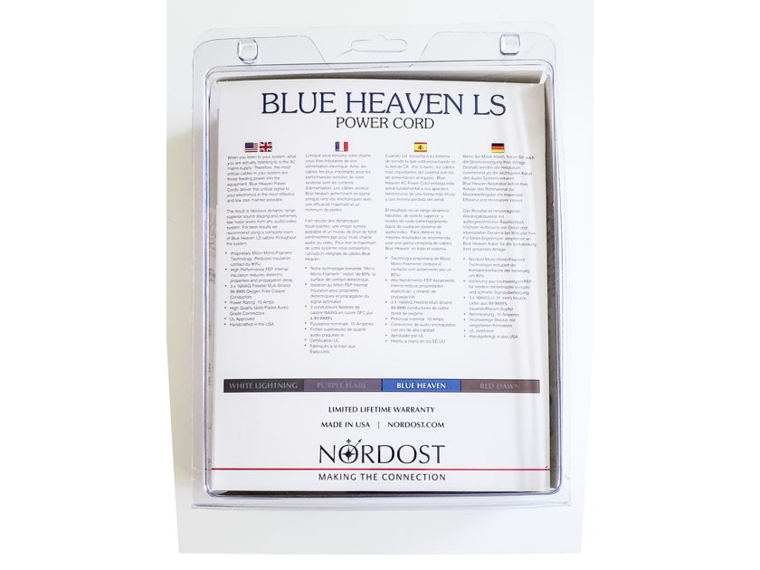 Nordost Blue Heaven LS Power Cable - 1 Meter 1M (15 Amp)