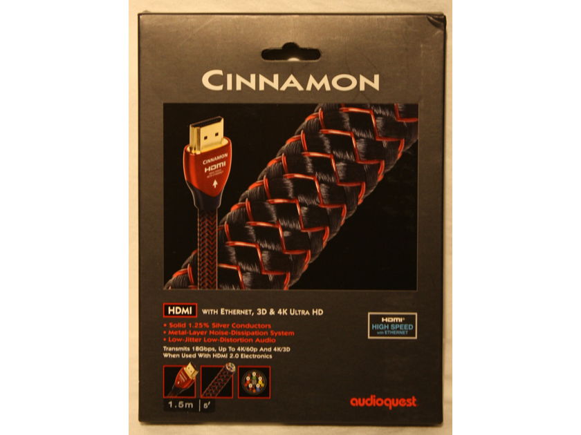 AudioQuest Cinnamon HDMI Cable. 1.5m. New.