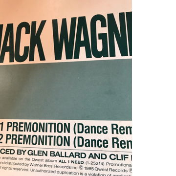 JACK WAGNER 'premonition' '84 qwest / promo JACK WAGNER...