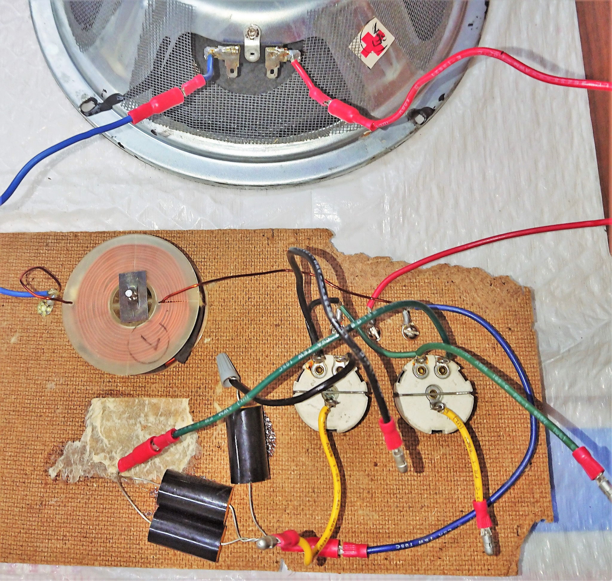bullet connectors on (board corners broke off when removing)
