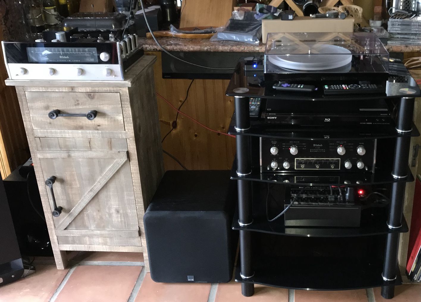 Preamp, tuner, turntable, &sub