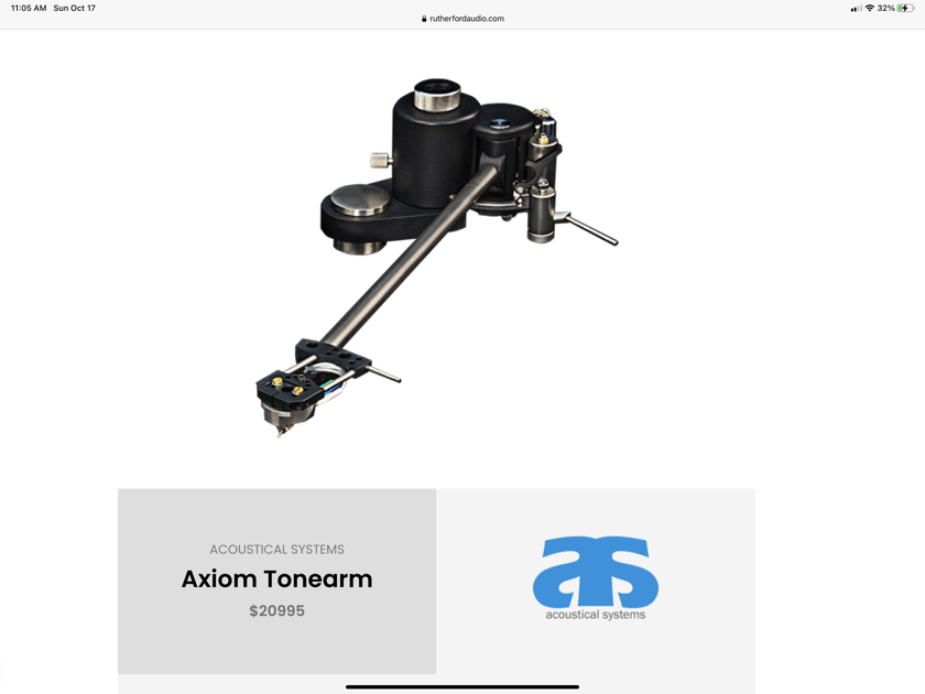 Acoustical Systems Tonearms Aguilar 10” and The Axiom 12” Authorized Dealer