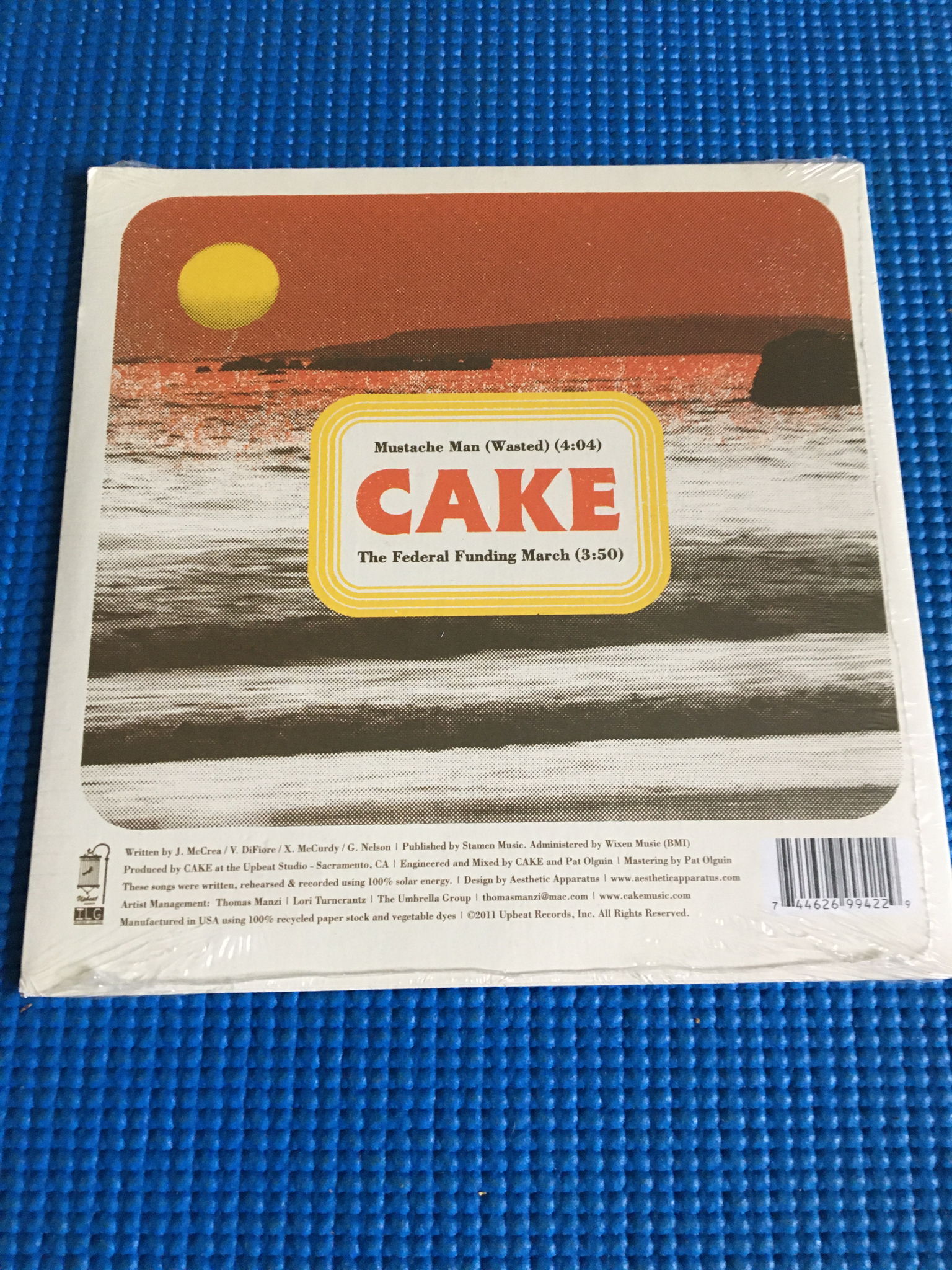 Cake sealed 7” record  Mustache man / federal funding M... 3