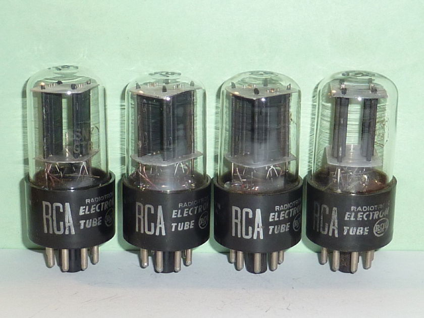 RCA 6SN7GTB ECC33 6SN7 Tubes, Matched Quad, NOS Testing, 1950's