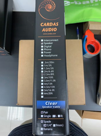 Cardas  Clear Speaker Cables 2.5M Spades New!!