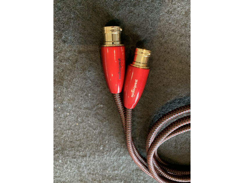AudioQuest Red River 1m XLR to XLR Interconnects Looks factory fresh just like new
