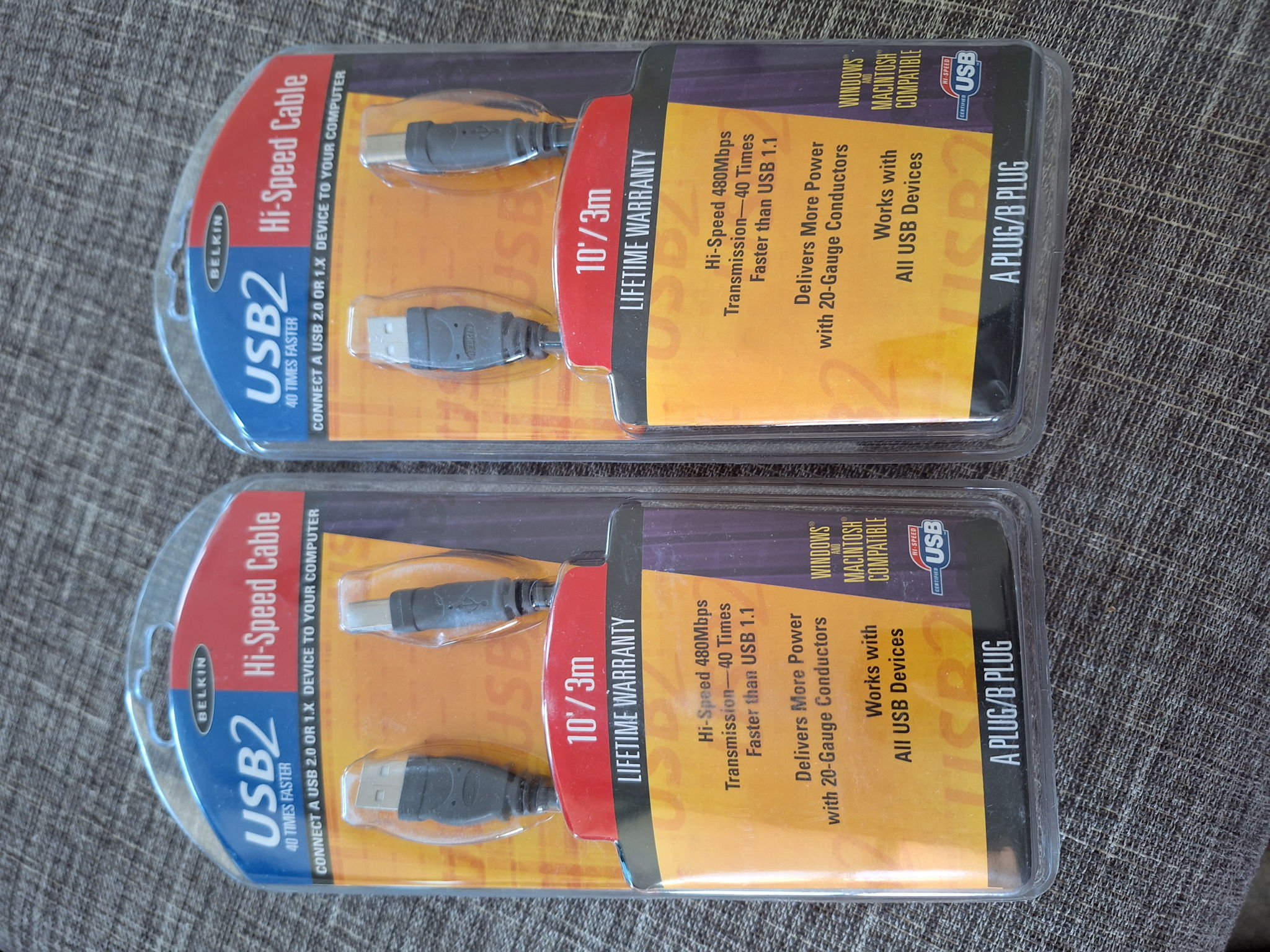 Belkin USB2 APlug/B Plug  Computer  Cables with 20 guag...