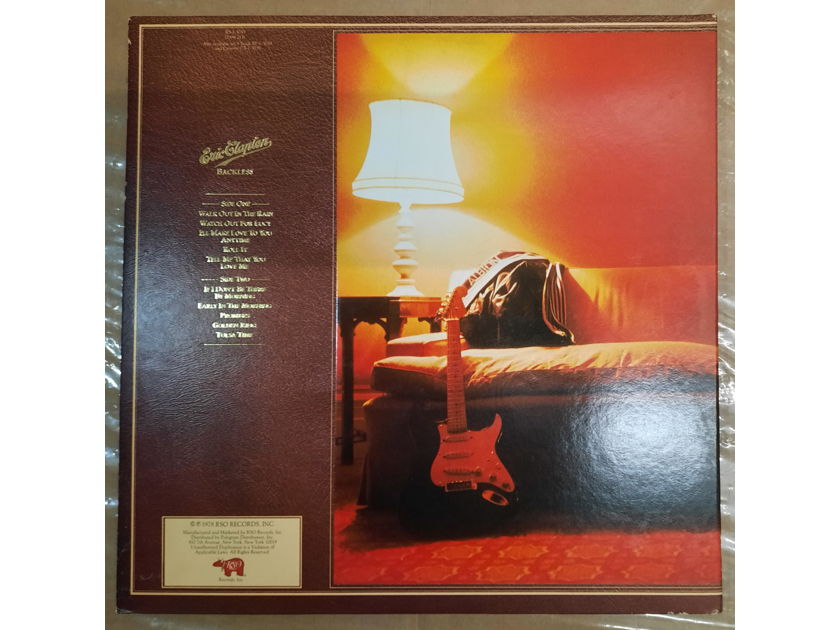 Eric Clapton – Backless NM VINYL LP ORIGINAL SP - Specialty Pressing RSO Records  RS-1-3039