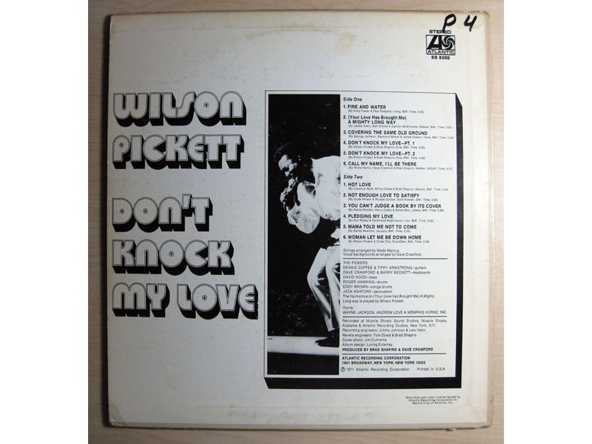 Wilson Pickett - Don't Knock My Love EX+ REISSUE Vinyl LP Atlantic Records SD 8300