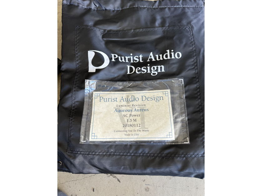 Purist Audio Design Aqueous Aureus (Luminist Revision) 1.5 meter power cord