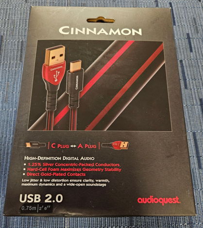 Audioquest Cinnamon USB C<->A Interconnect Cable 2.5ft/...