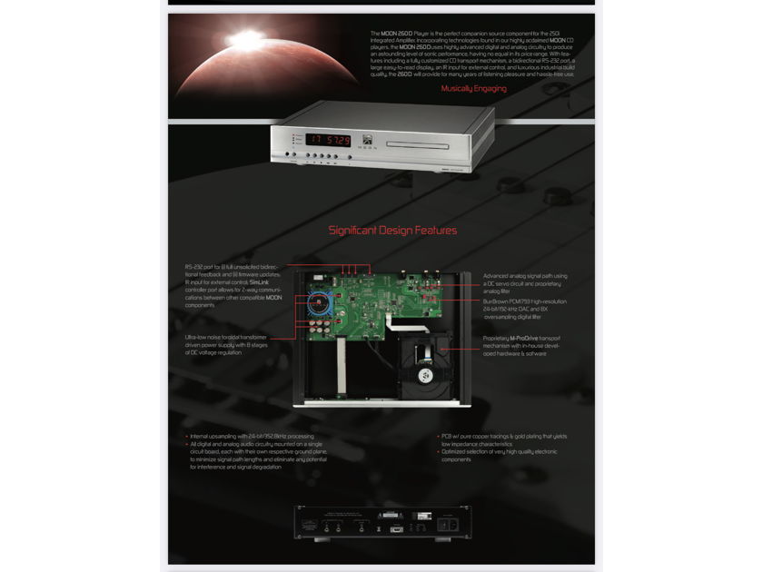 Simaudio Moon CD-1 High Resolution CD player with Burr Brown DAC 24bit/196K Upscaling to 352.8k
