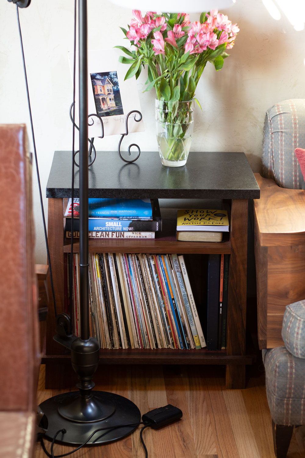 DIY side cabinet with LP storage