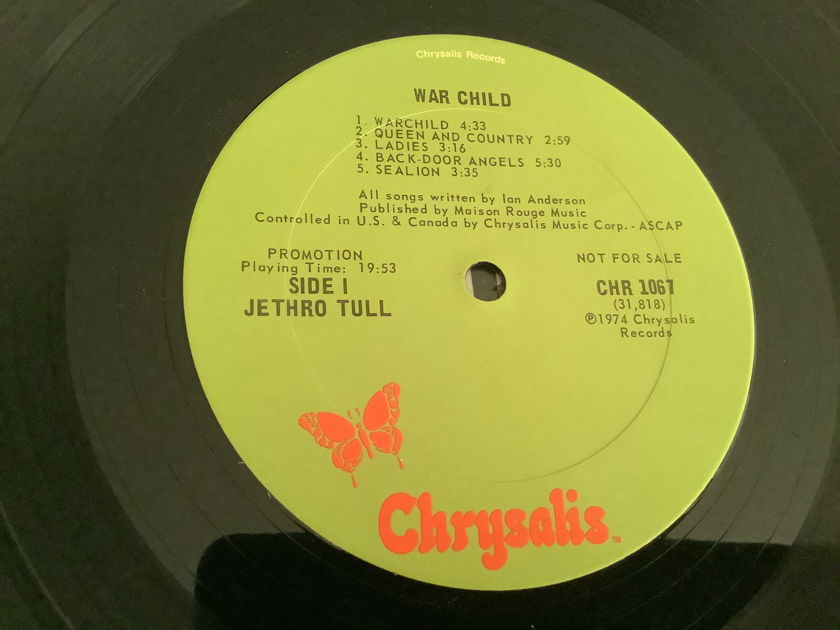 Jethro Tull Chrysalis Records Promo Lp Porky Pecko War Child