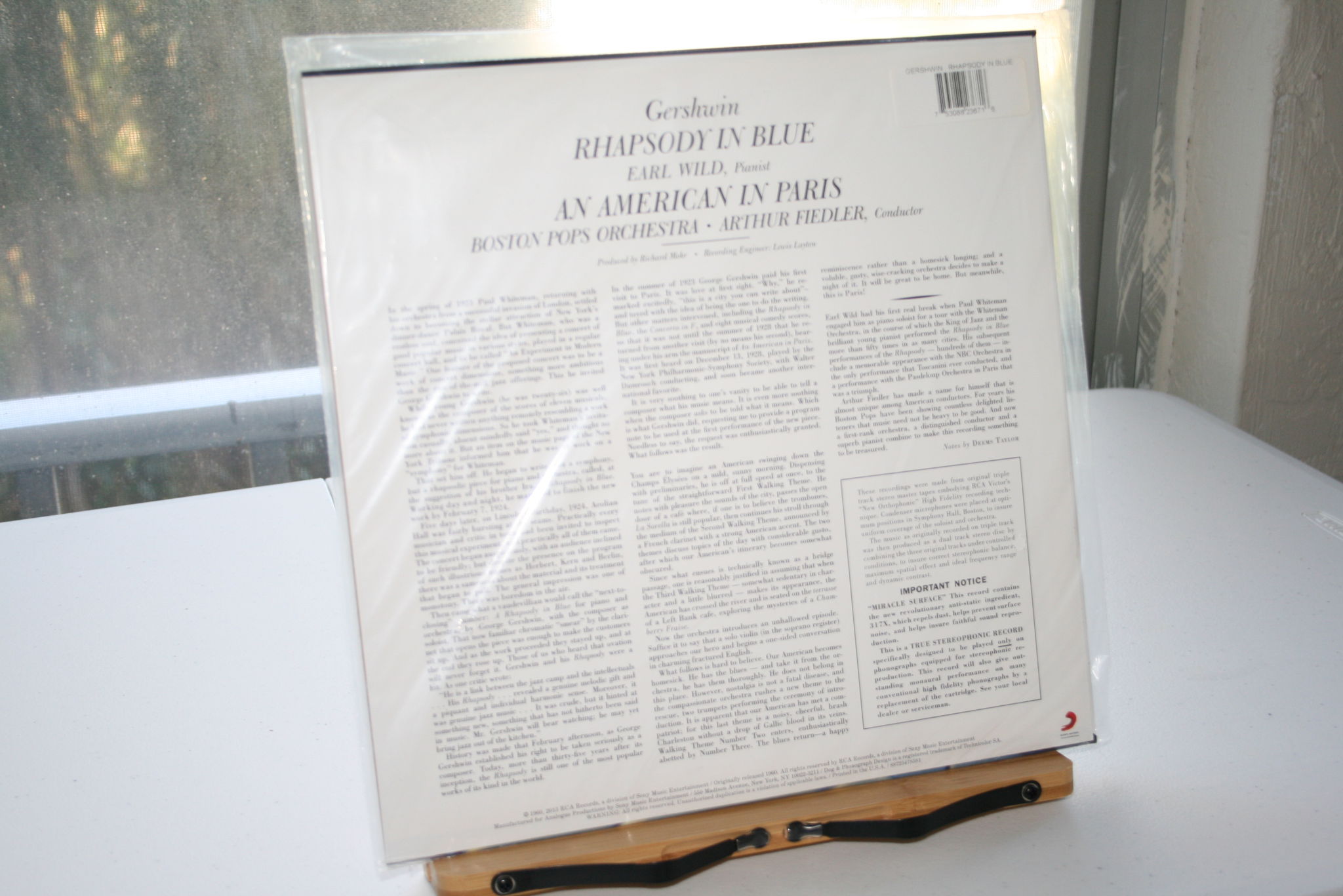 Gershwin Rhapsody In Blue LP 200G Analogue Productions 2