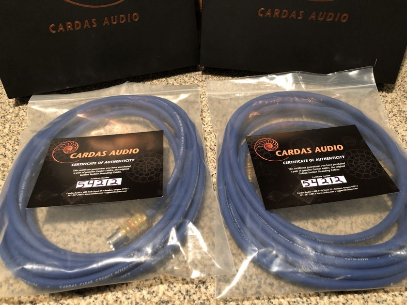 Cardas Audio Clear Cygnus XLR Interconnects 6M/20Ft (Pair) - Less than 50 hours of use!