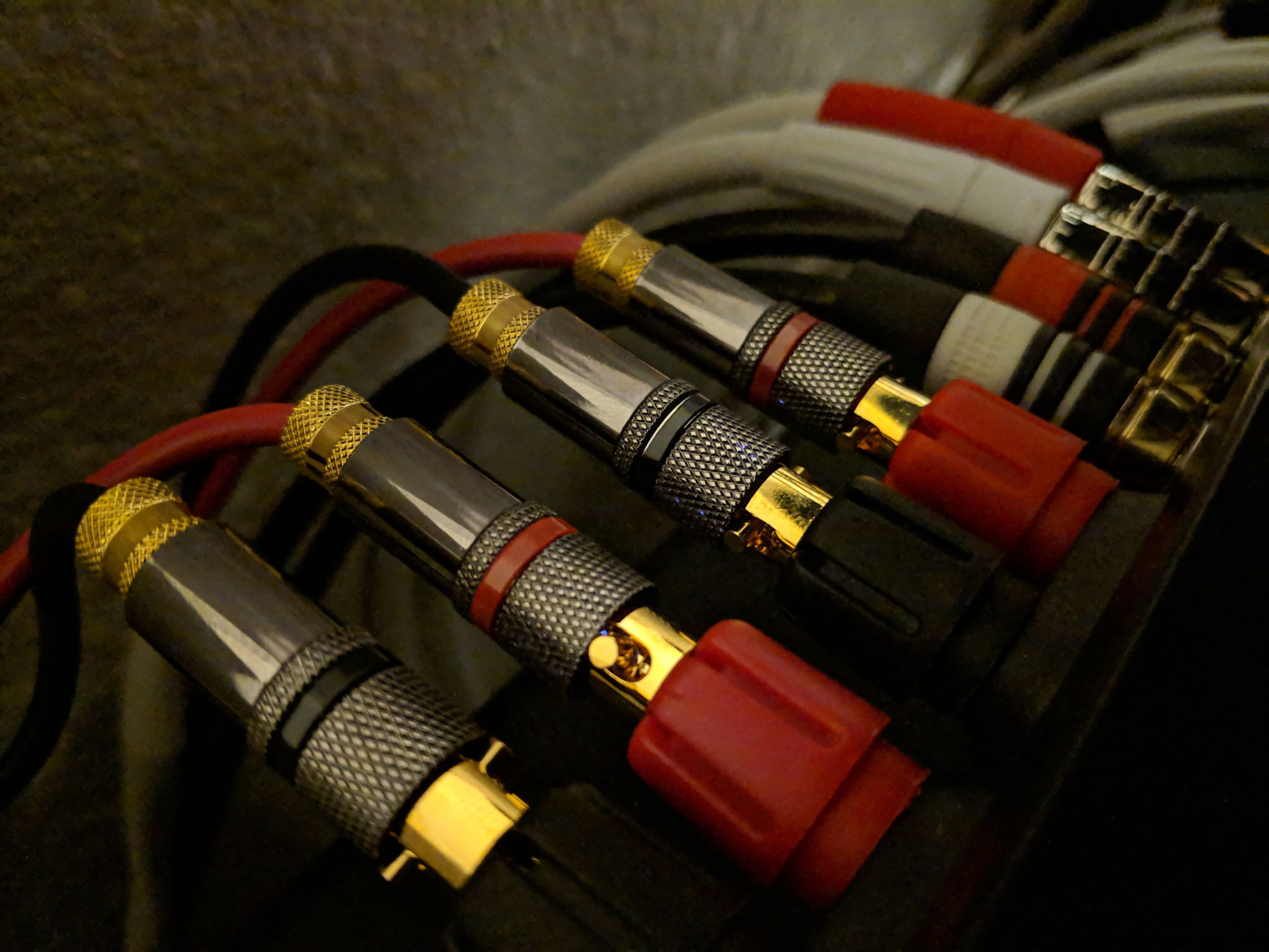 Speaker cables at the amp