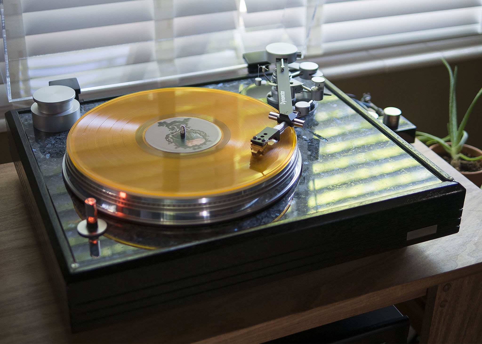 custom built Turntable - granite base with Sony PS 8750 motor/platter, Dynavector DV 501 bi-axis tonearm, cartridges: DV 172D, DV 23R, DV 30C, Hana SL, Denon 103R 