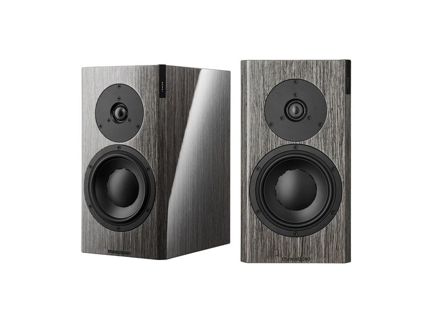 Dynaudio Focus 20 XD Powered Speakers; High Gloss Grey Oak Pair w/ Stands (New) (19496)