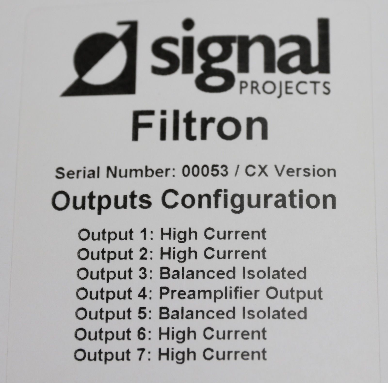 Signal Projects Filtron CX Passive Power Distribution 8