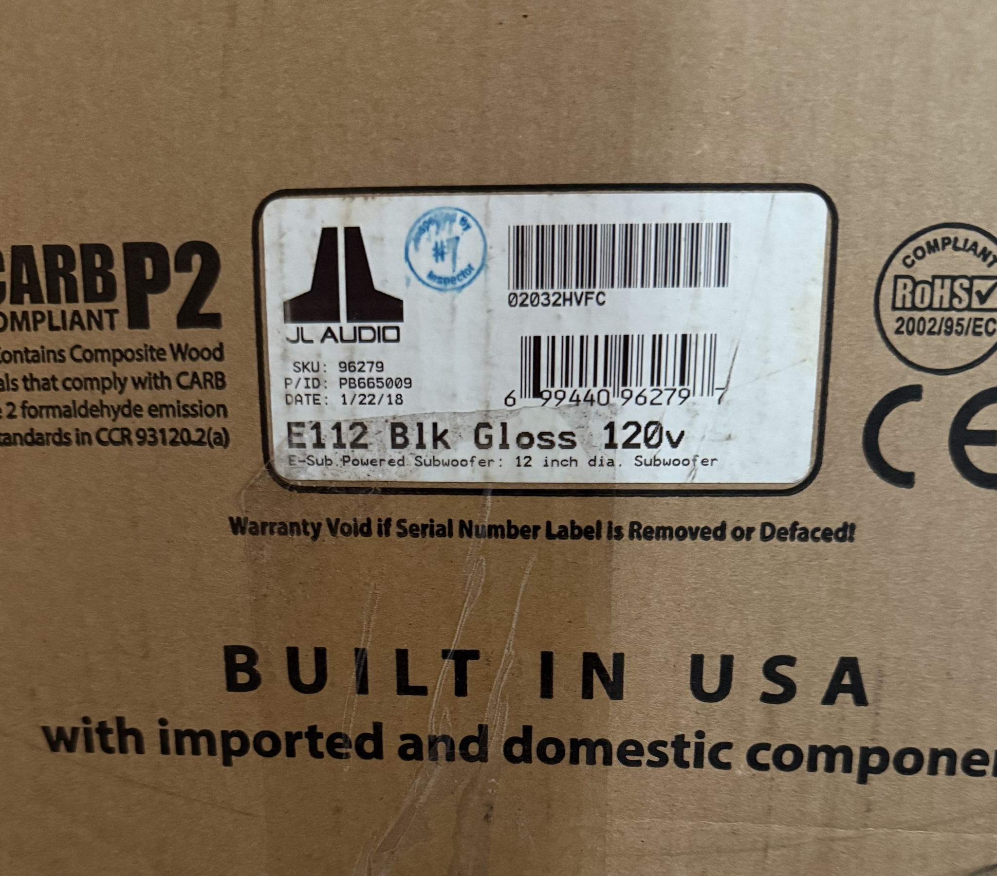 JL Audio e112-Gloss Black option, 12" Powerful Sub Woofer 7