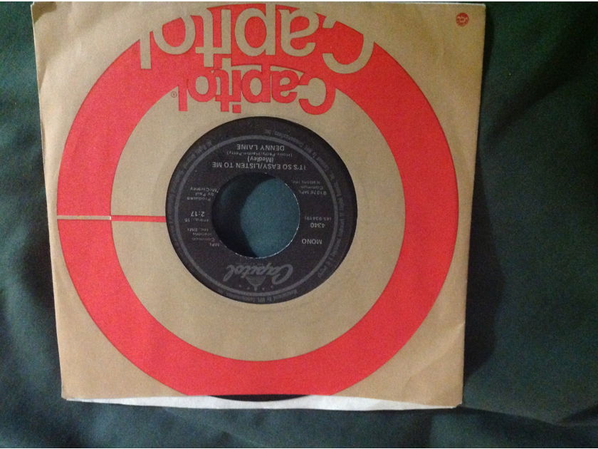 Denny  Laine - It's So Easy/Listen To Me Capitol Records Mono 45 Single Paul McCartney Vinyl  NM