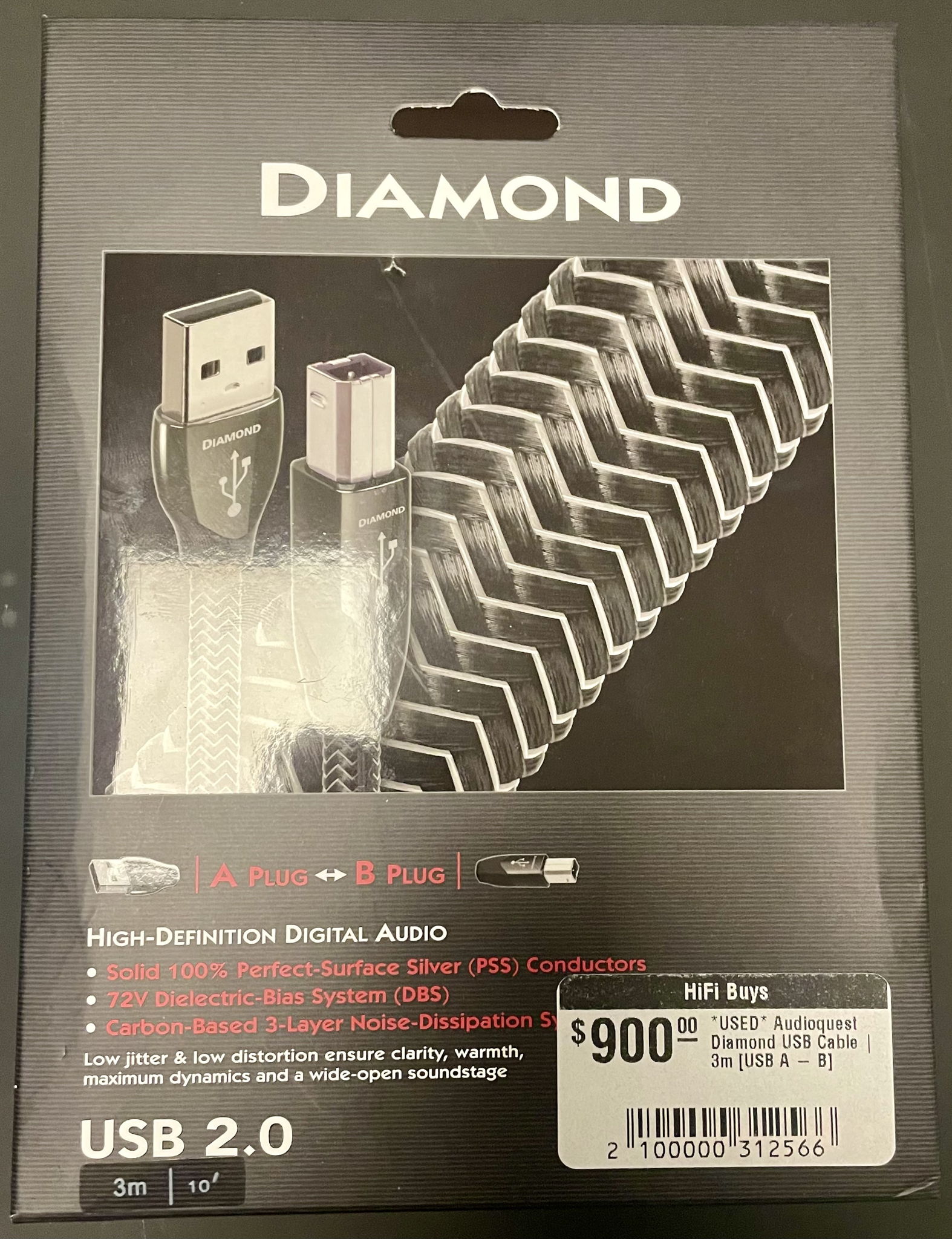 *USED* AudioQuest Diamond USB Type A to USB Type B Cabl...