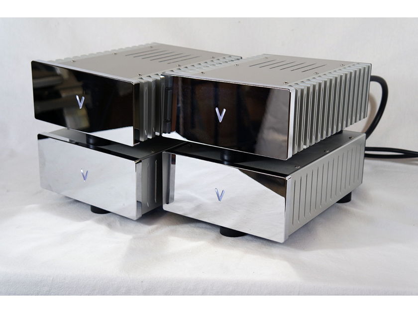 Valvet A4e Class-A mono-blocks - in silver with chrome fronts - demo units with full 3 year warranty